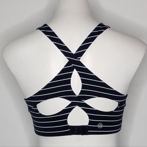 Athleta Blue High Neck Racerback Sports Bra S - Picture 5 of 8